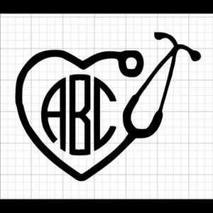 Monogrammed nursing sticker